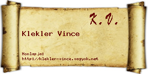 Klekler Vince névjegykártya